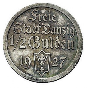 1/2 guldena 1927, Berlin, Koga, Parchimowicz 59.b, małe...