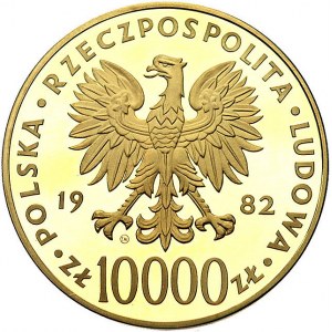 10.000 złotych 1982, Szwajcaria, Jan Paweł II, Parchimo...