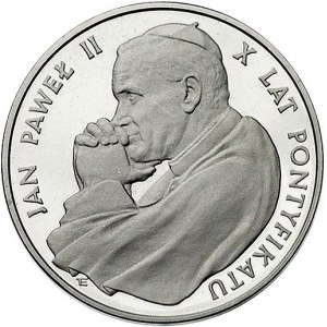 10.000 złotych 1988, Warszawa, Jan Paweł II, X Lat Pont...