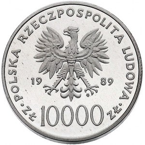 10.000 złotych 1989, Warszawa, Jan Paweł II - na tle kr...