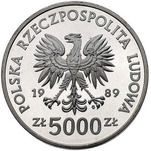 5.000 złotych 1989, Warszawa, Władysław Jagiełło, półpo...