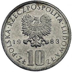 10 złotych 1983 Warszawa, Bolesław Prus, moneta wybita ...