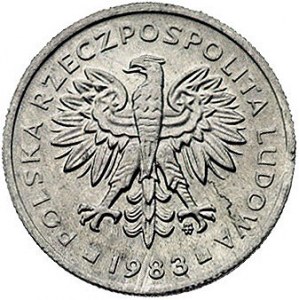 2 złote 1983, Warszawa, moneta wybita w aluminium prawd...