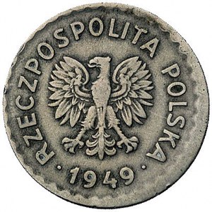 1 złoty 1949, Krzemnica, miedzionikiel, moneta niecentr...