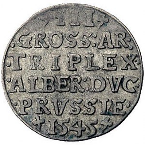 trojak 1545, Królewiec, Bahr. 1194, Neumann 44