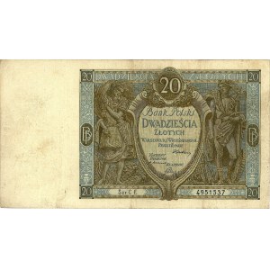 20 złotych 01 09 1929, Miłczak 69, Pick 70, bardzo rzad...