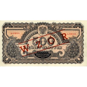 500 złotych 1944, seria Ax 638165 \...obowiązkowe, WZÓR