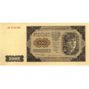 500 złotych 1.07.1948, seria AC, Miłczak 140b, Pick 140...