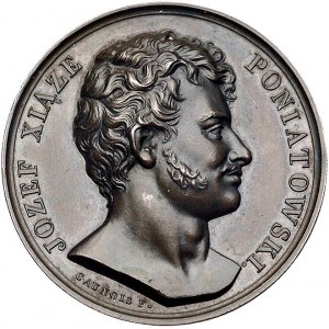 książę Józef Poniatowski- medal autorstwa Caunois 1813 ...