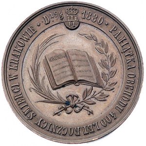 Jan Długosz- medal autorstwa W. Głowackiego 1880 r., Aw...