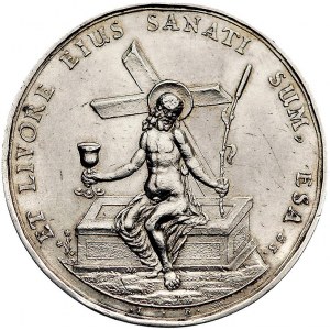 medal religijny autorstwa Jana Buchheima, Aw: Popiersie...