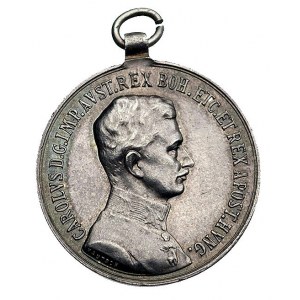 Karol I 1916-1918, medal Za Zasługi (FORTITUDINI), sreb...