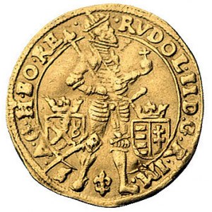 dukat 1593, Praga, Aw: Postać cesarza, napis w otoku, R...