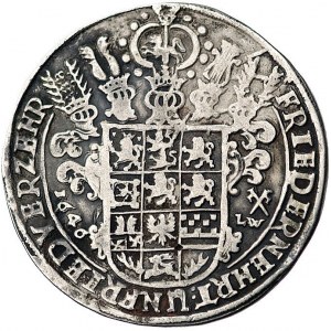 talar 1646, Aw: Popiersie, napis wokoło, Rw: Tarcza her...