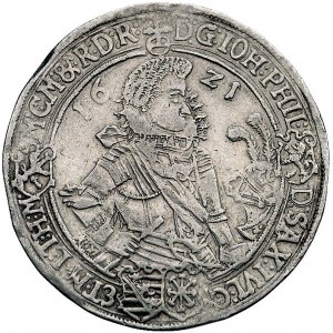 talar 1621, Aw: Półpostać, napis wokoło przerywany herb...