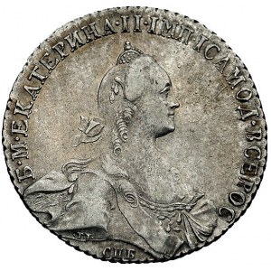 rubel 1769, Petersburg, Aw: Popiersie, napis wokoło, Rw...