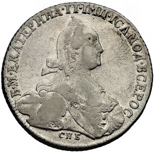 rubel 1774, Petersburg, Aw: Popiersie, napis wokoło, Rw...