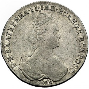 rubel 1780, Petersburg, Aw: Popiersie, napis wokoło, Rw...