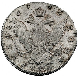 rubel 1783, Petersburg, Aw: Popiersie, napis wokoło, Rw...