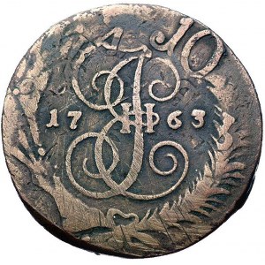 5 kopiejek 1763, Petersburg, przebitka z 10 kopiejek Pi...