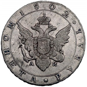 rubel 1802, Petersburg, Bitkin 24, Uzdenikow 1336