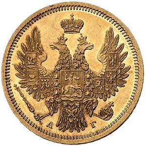 5 rubli 1853, Petersburg, Bitkin 35, Fr. 138, złoto, 6....