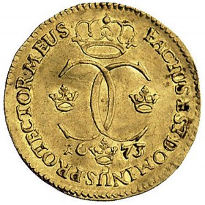dukat 1673, Sztokholm, Ahlström 20.a -R-, Fr. 43, złoto...