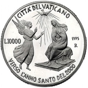 Jan Paweł II 1978 - , 10.000 lirów 1995, Rzym, Y. 260