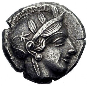 ATTYKA-Ateny, tetradrachma 455-449 pne, Aw: Głowa Ateny...