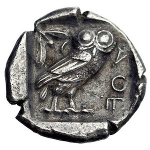 ATTYKA-Ateny, tetradrachma 455-449 pne, Aw: Głowa Ateny...