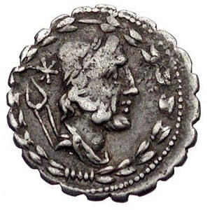 Lucius Aurelius Cotta około 105 pne, denar serratus, Aw...