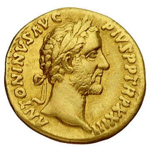 Antoninus Pius 138-161, aureus, Aw: Popiersie w prawo i...