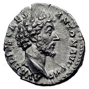 Marek Aureliusz 161-180, denar bity za panowania Antoni...