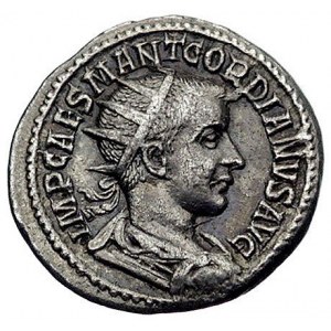 Gordian III 238-244, antoninian, Aw: Popiersie w koroni...