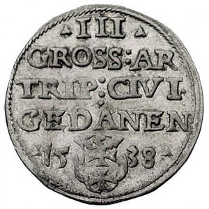 trojak 1538, Gdańsk, Kurp. 514 (R1), Gum. 571