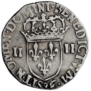 1/4 ecu 1587, Rennes, znak mincerza głowa orła, Dupless...