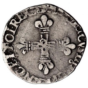 1/8 ecu 1587, Rennes, znak mincerza półksiężyc, Dupless...