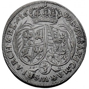 2/3 talara (gulden) 1699 IL-H, Drezno, Kam. 391 (R1), D...