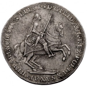 talar wikariacki 1741, Drezno, Aw: Król na koniu, Rw: T...