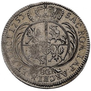 dwuzłotówka (8 groszy) 1753, Lipsk, Kam. 846 (R2), Mers...