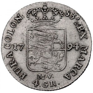 złotówka 1794, Warszawa, Plage 302, justowana