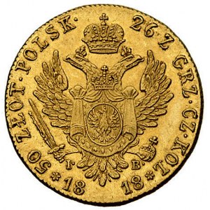 50 złotych 1818, Warszawa, Plage 2, Fr. 105, złoto, 9.7...