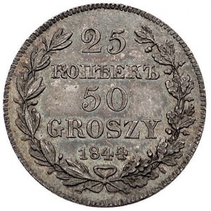 25 kopiejek = 50 groszy 1844, Warszawa, Plage 383, najr...