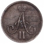 zestaw monet kopiejka 1855 i dienga 1863, Warszawa, Pla...