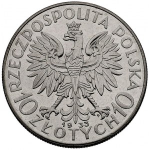 10 złotych 1933, Warszawa, Głowa Kobiety, Parchimowicz ...