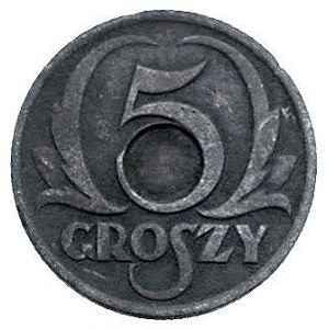 5 groszy 1939, Warszawa, Parchimowicz 9 b, cynk, 1.63 g...