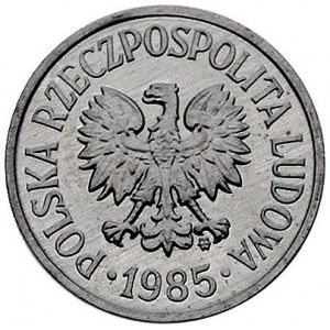zestaw monet 20 groszy 1985, Warszawa, rewers obrócony ...