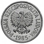 zestaw monet 20 groszy 1985, Warszawa, rewers obrócony ...
