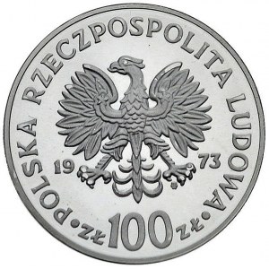 100 złotych 1973, Mikołaj Kopernik, wypukły napis PRÓBA...