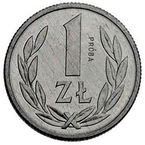 1 złoty 1989, wypukły napis PRÓBA, Parchimowicz P-222, ...